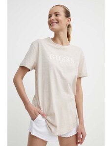 Guess t-shirt in cotone AYLA donna colore beige V4GI06 K8G01