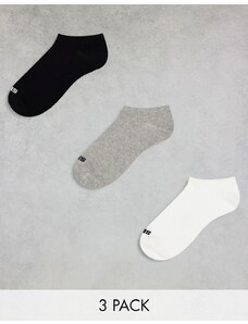 adidas Originals - Confezione da 3 paia di fantasmini bianchi, neri e grigi-Multicolore