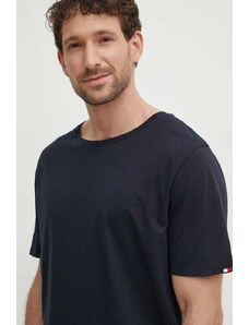 Tommy Hilfiger maglietta con aggiunta di lino colore blu navy