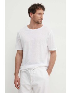 Tommy Hilfiger maglietta con aggiunta di lino colore bianco