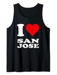 I Heart San Jose Cuore rosso Design Amo San Jose Canotta