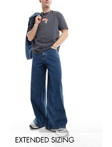 ASOS DESIGN - Jeans a fondo super ampio blu lavaggio medio