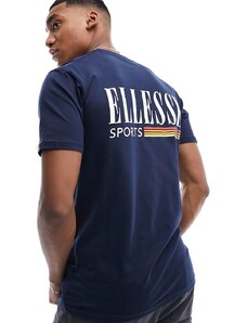 ellesse - Denron - T-shirt blu navy con grafica stampata sul retro