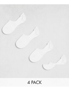 Pieces - Confezione da 4 paia di fantasmini bianchi-Bianco
