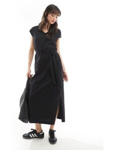 Selected Femme - Vestito lungo in jersey nero con scollo a V