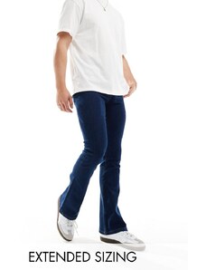 ASOS DESIGN - Jeans a zampa elasticizzati lavaggio blu scuro