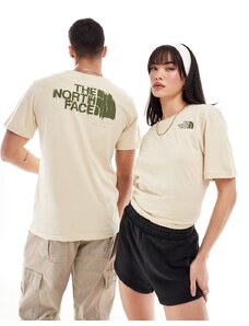 The North Face - T-shirt beige con grafica stampata sul retro-Neutro