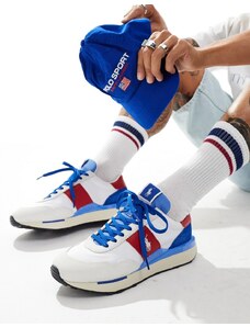 Polo Ralph Lauren - Train '89 - Sneakers bianche, rosse e blu-Bianco