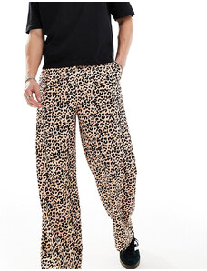 Reclaimed Vintage - Pantaloni ampi unisex con stampa leopardata-Multicolore