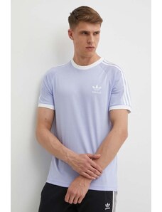 adidas Originals t-shirt in cotone uomo colore violetto con applicazione IS0614