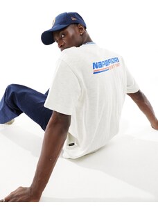Napapijri - Grober - T-shirt bianco sporco con scritta del logo sul retro