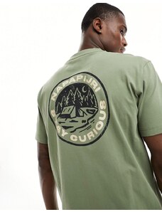 Napapijri - Kotcho - T-shirt kaki con grafica sul retro-Verde
