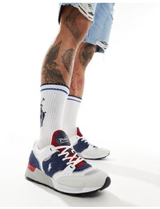Polo Ralph Lauren - Trackster 200 - Sneakers blu, bianche e rosse con logo-Bianco
