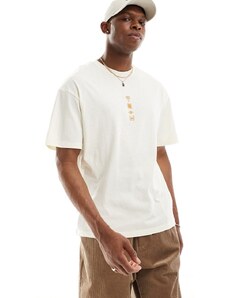 Jack & Jones - T-shirt oversize bianco sporco con logo sul petto