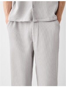 Bershka - Pantaloni plissé grigi in coordinato-Grigio