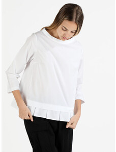 Wendy Trendy Blusa Donna Oversize In Cotone Bluse Bianco Taglia Unica