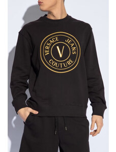 Versace jeans couture felpa uomo girocollo nero/oro it04 m