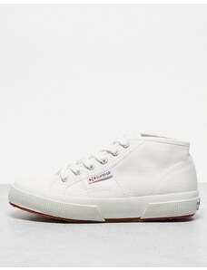 Superga - Sneakers alte bianche con suola spessa-Bianco