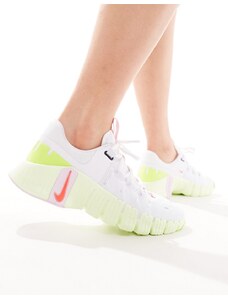 Nike Training - Metcon 5 - Sneakers bianche, fluo e rosa-Bianco