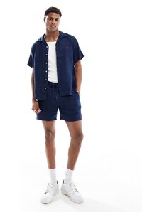 Polo Ralph Lauren - Prepsters Icon - Pantaloncini in lino blu navy con logo in coordinato