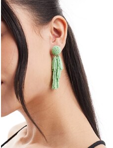 Accessorize - Orecchini con perline verde menta a nappa