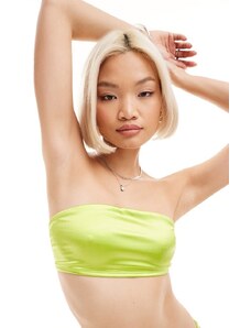 Monki - Mix and Match - Top bikini a fascia verde lime