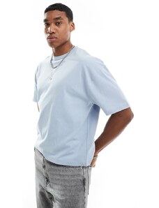 ASOS DESIGN - T-shirt oversize squadrata blu pesante