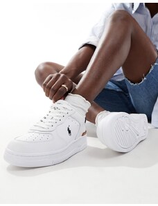 Polo Ralph Lauren - Masters Court - Sneakers in pelle bianche con logo-Bianco