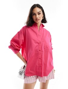 ASOS DESIGN - Camicia Oxford rosa acceso