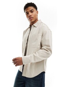 Jack & Jones - Camicia giacca beige in twill-Neutro