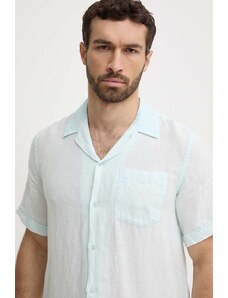 Vilebrequin camicia di lino CHARLI colore blu HARAU111