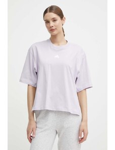 adidas t-shirt in cotone donna colore violetto IS0877