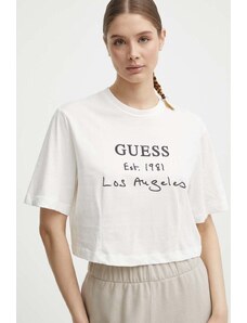 Guess t-shirt in cotone DAKOTA donna colore beige V4GI13 JA914