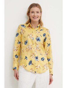 Lauren Ralph Lauren camicia di lino colore giallo 200938933