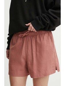 Roxy pantaloncini in lino Lekeitio colore rosa ERJNS03490
