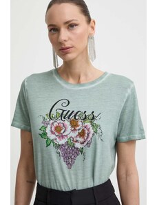 Guess t-shirt donna colore verde W4GI49 K9SN1