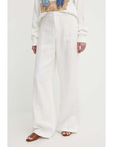 Polo Ralph Lauren pantaloni in lino colore bianco 211935391