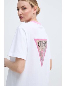 Guess t-shirt in cotone donna colore bianco W4GI35 JA914