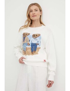 Polo Ralph Lauren maglione in cotone colore bianco 211935308