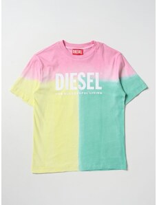 T-shirt Diesel tricolore con logo