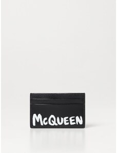 Portacarte di credito Graffiti Alexander McQueen in pelle