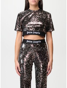 T-shirt Palm Angels cropped in paillettes