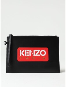 Pouch Kenzo in pelle con logo stampato