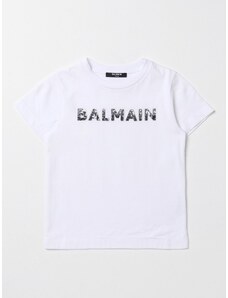 T-shirt Balmain Kids in cotone con logo con strass