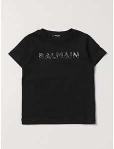 T-shirt Balmain Kids in cotone con logo con strass