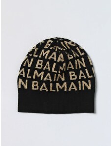 Cappello Balmain Kids in misto lana con logo jacquard