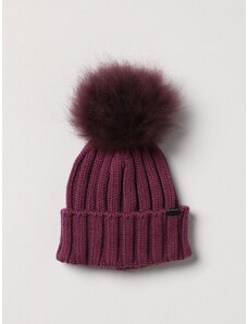 Cappello Woolrich in lana tricot con pompon