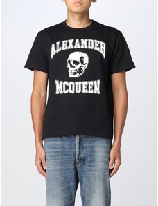 T-shirt Alexander McQueen in cotone con stampa a contrasto