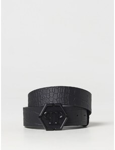 Cintura Philipp Plein in pelle stampa cocco con fibbia logo