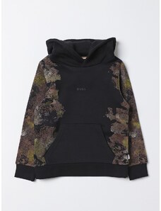 Felpa Boss Kidswear in misto cotone con stampa camouflage